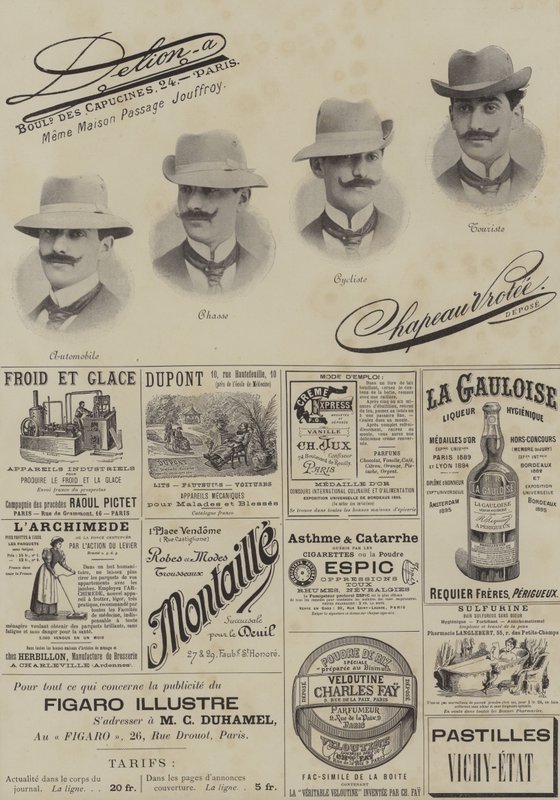 Page of advertisements from Le Figaro Illustre, December 1897 by French School