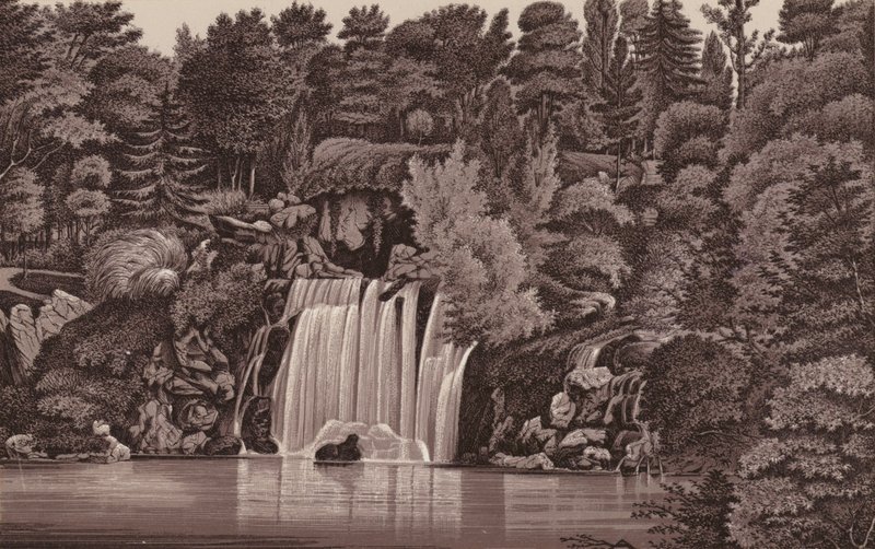 Paris: Cascade du Bois de Boulogne by French School