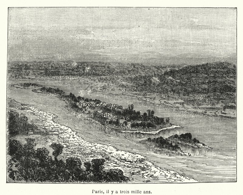 Paris, Three Thousand Years Ago (engraving) by French School