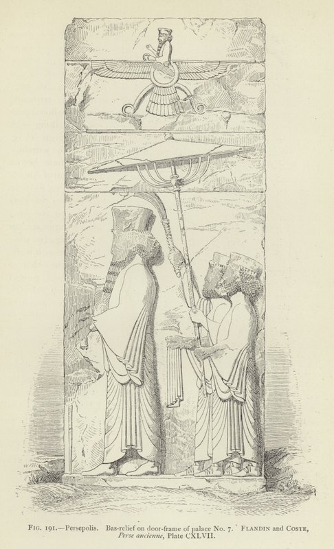 Persepolis, Bas-Relief on Door-Frame of Palace No 7 by French School