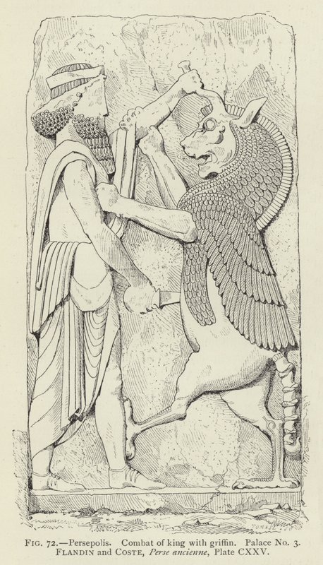 Persepolis, Combat of King with Griffin, Palace No 3 by French School