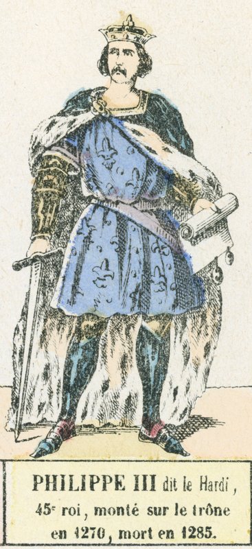 Philip III called the Bold, 45th King, Ascended the Throne in 1270, Died in 1285 (engraving) by French School