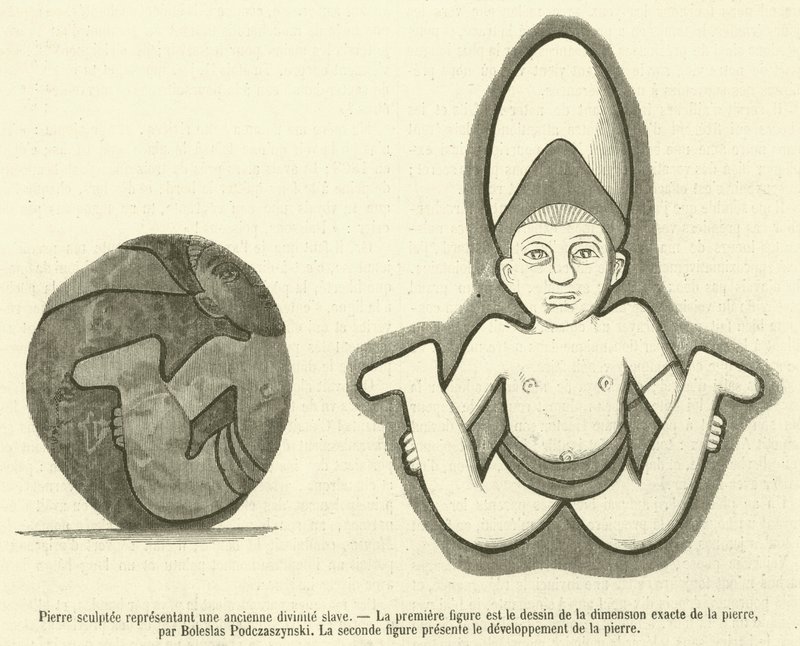 Stone Sculpture Representing an Ancient Slavic Deity by French School