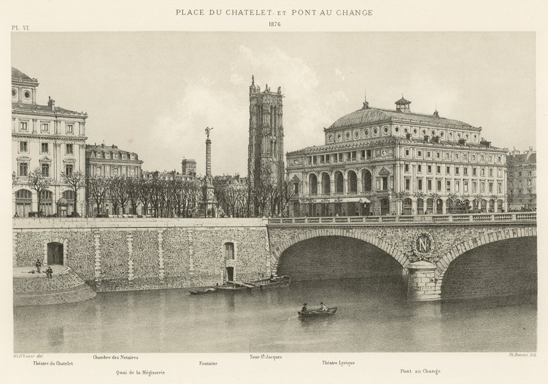 Place du Châtelet and Pont au Change, 1876 by French School