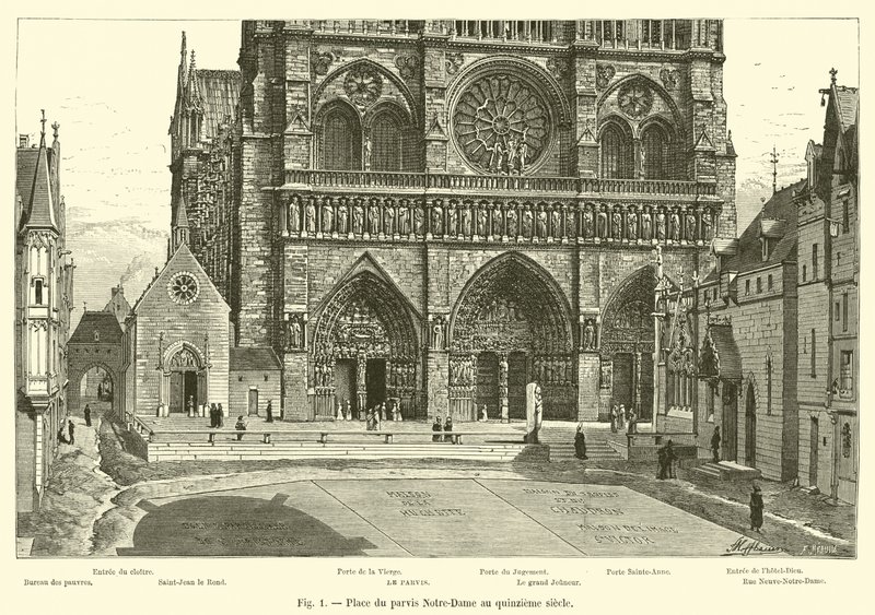 Place du Parvis Notre-Dame in the Fifteenth Century by French School