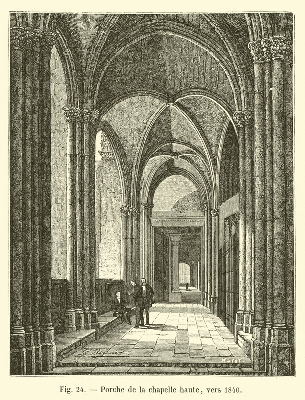 Porch of the upper chapel, around 1840 by French School