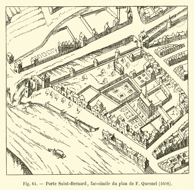 Saint-Bernard Gate, Facsimile of the Plan by F. Quesnel, 1608 by French School