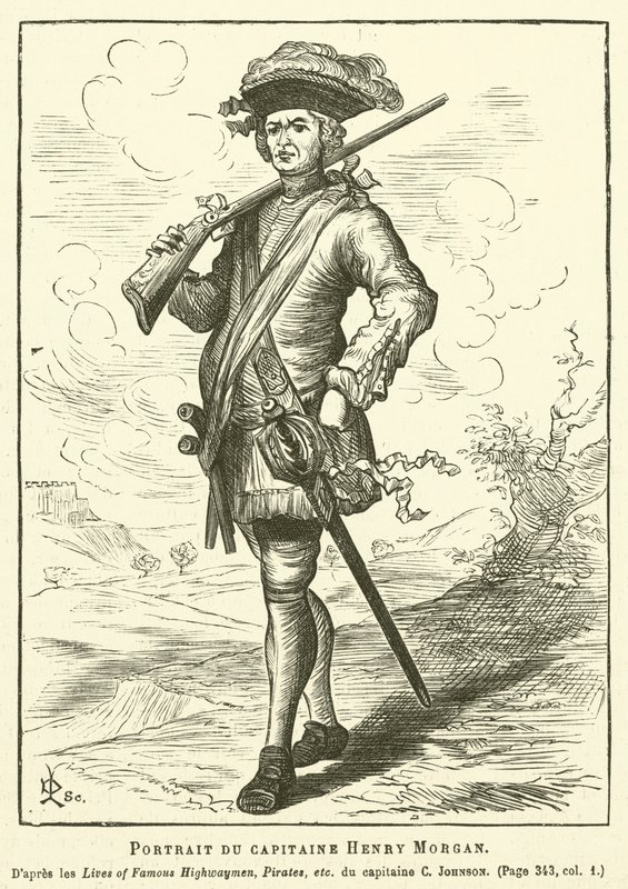 Portrait of Captain Henry Morgan (engraving) by French School