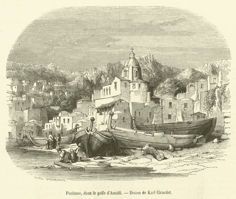 Positano, in the Gulf of Amalfi by French School
