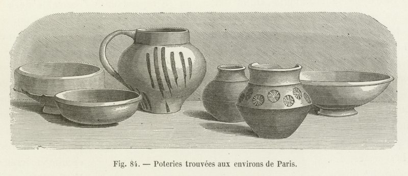 Pottery found around Paris by French School
