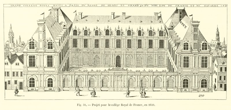 Project for the Royal College of France, in 1610 by French School