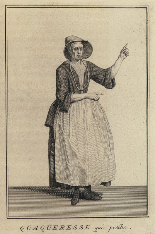 Quaker woman preaching by French School