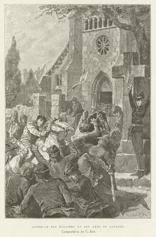 Quarrel Between Students and the People of Savoisy by French School