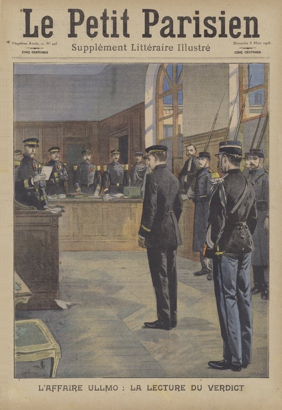 Reading of the verdict at the treason trial of Charles Benjamin Ullmo by French School