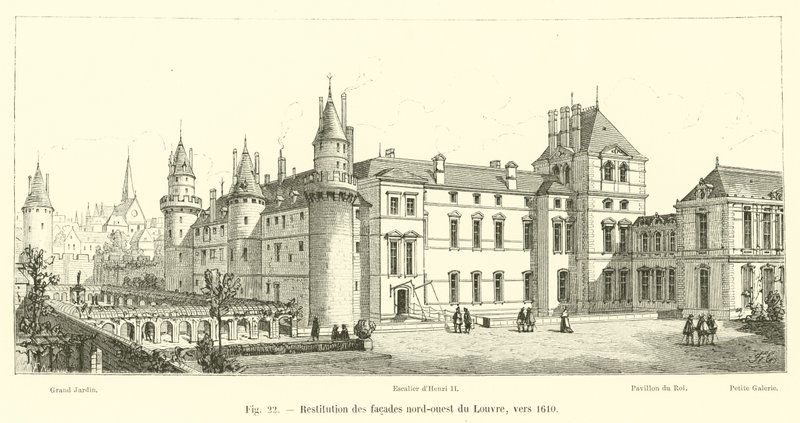Restoration of the northwest facades of the Louvre, around 1610 by French School