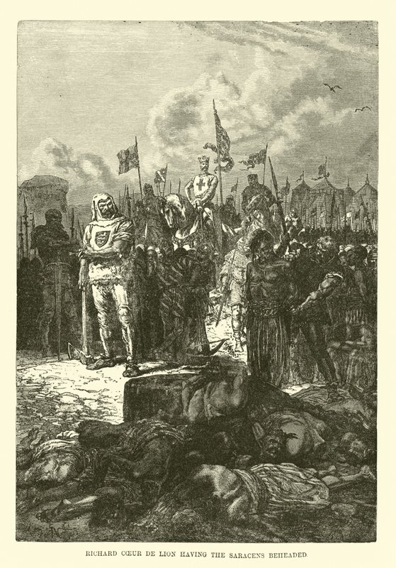 Richard the Lionheart Having the Saracens Beheaded by French School