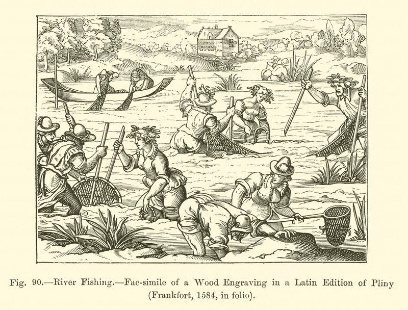 River Fishing by French School