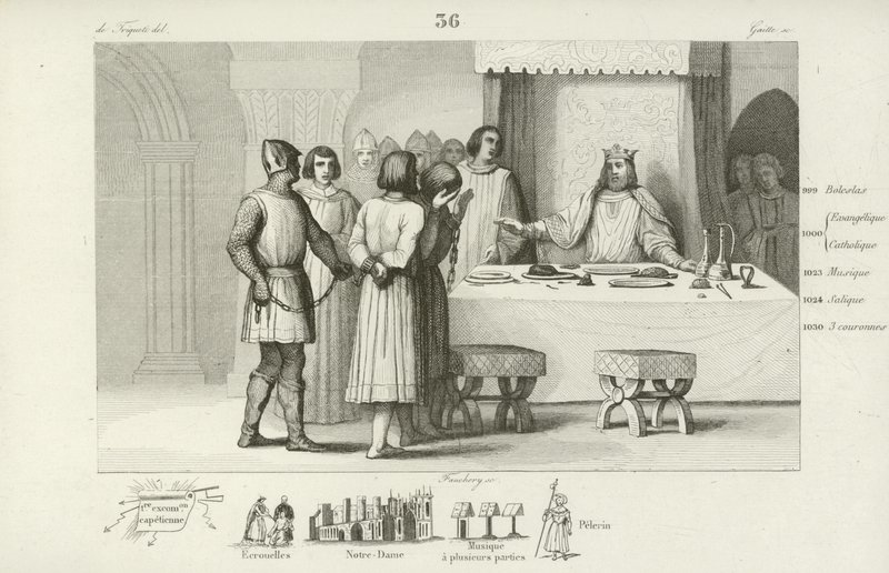Robert II of France sparing conspirators condemned to death by French School