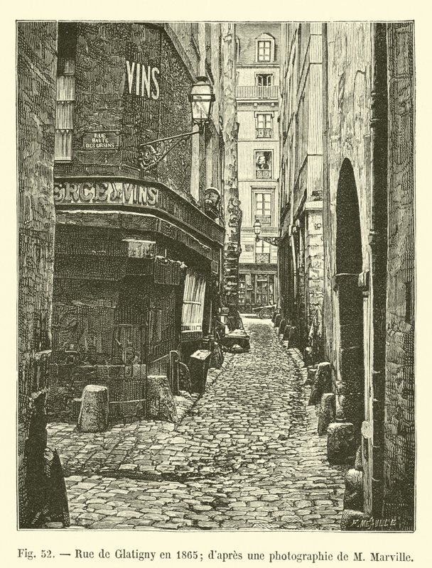 Rue de Glatigny in 1865; after a photograph by Mr. Marville by French School