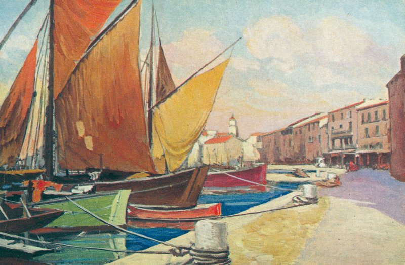 Saint Tropez: Voilier au port by French School