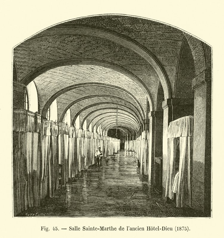 Sainte-Marthe Hall of the old Hotel-Dieu, 1875 by French School