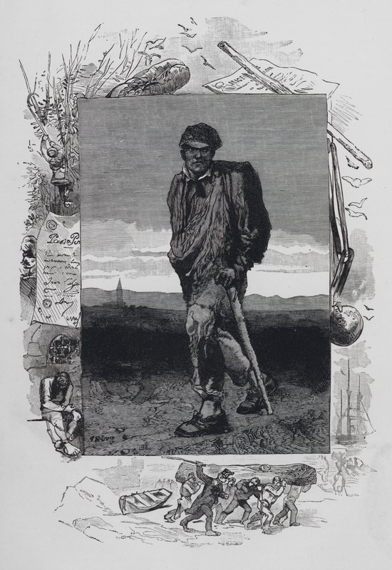 Scene from Les Miserables, by Victor Hugo: Jean Valjean by French School