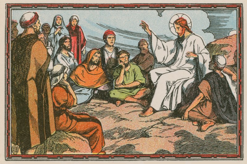 Scene from the Life of Jesus (coloured engraving) by French School