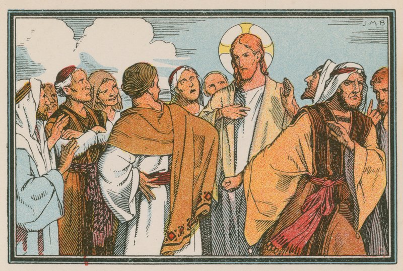 Scene from the Life of Jesus (coloured engraving) by French School
