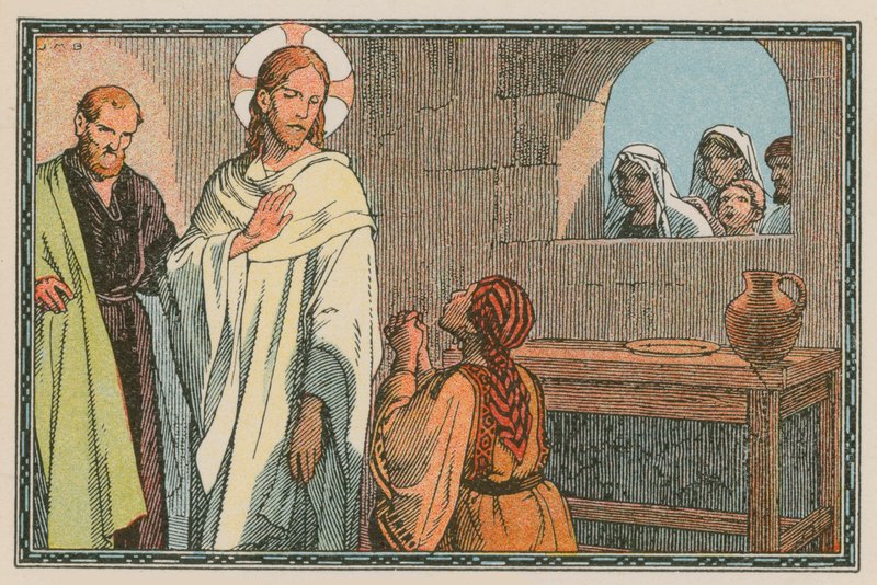 Scene from the Life of Jesus (coloured engraving) by French School