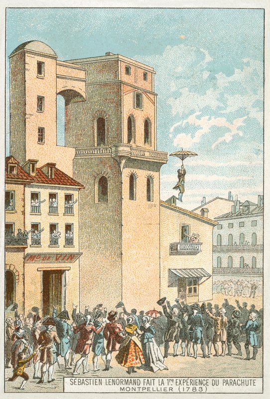Sebastien Lenormand Making the First Parachute Descent, Montpellier by French School