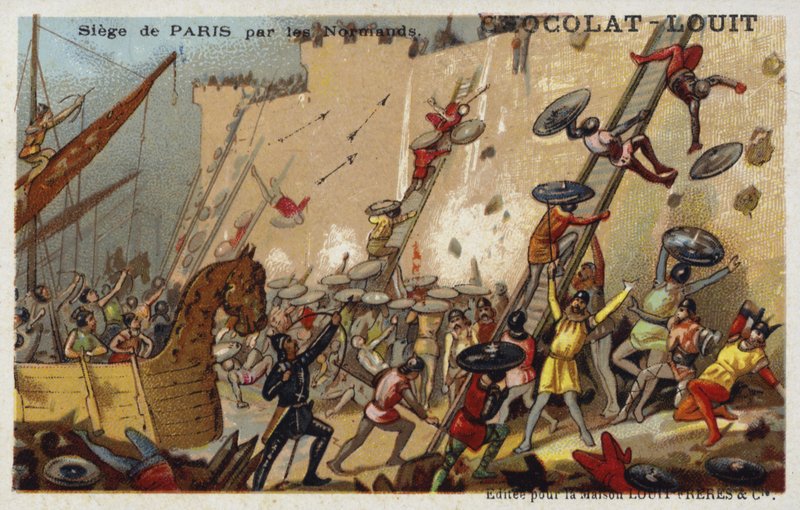 Siege of Paris by the Normans, 9th Century by French School