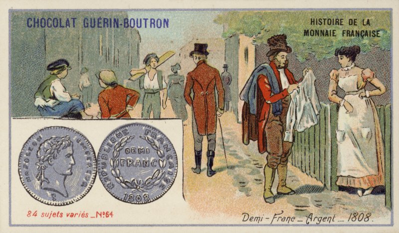 Silver half franc by French School