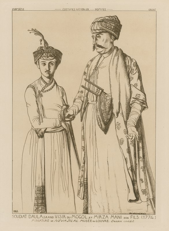Soudiat Daula, Grand Vizier of the Mongols and His Son, Mirza Mani (1774) by French School