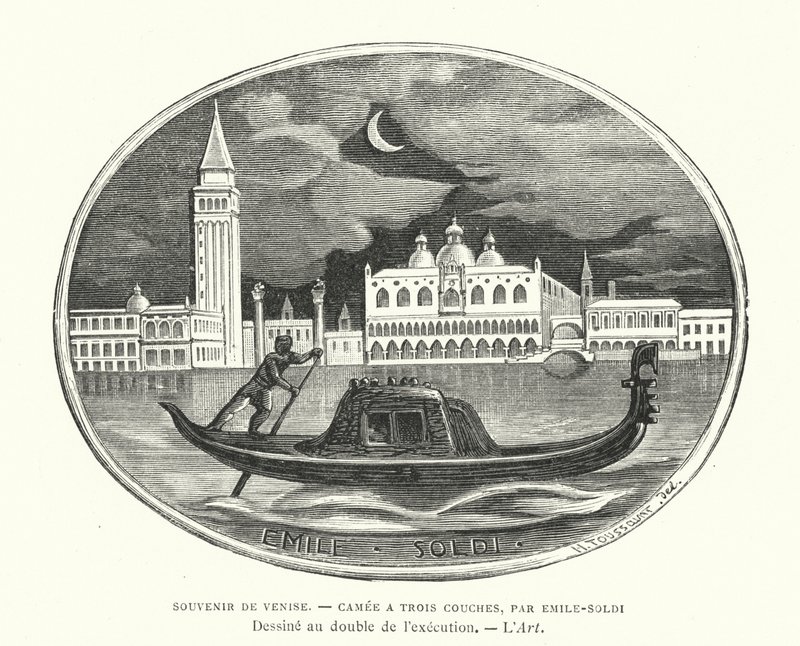 Souvenir of Venice, cameo designed by French sculptor Emile Soldi by French School