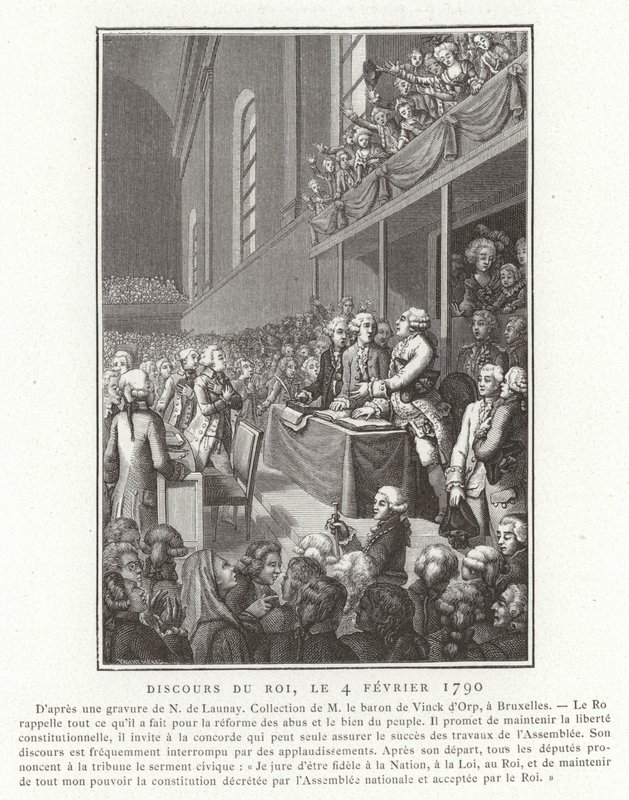 Speech by King Louis XVI of France to the National Assembly, French Revolution, 4 February 1790 by French School