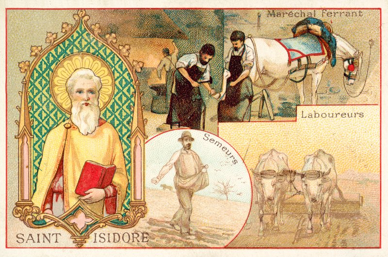 St Isidore, patron saint of farmers and day labourers by French School