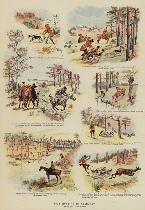 Stag Hunting in Normandy by French School