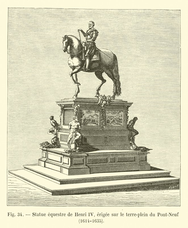 Equestrian statue of Henry IV, erected on the Pont-Neuf, 1614-1635 by French School