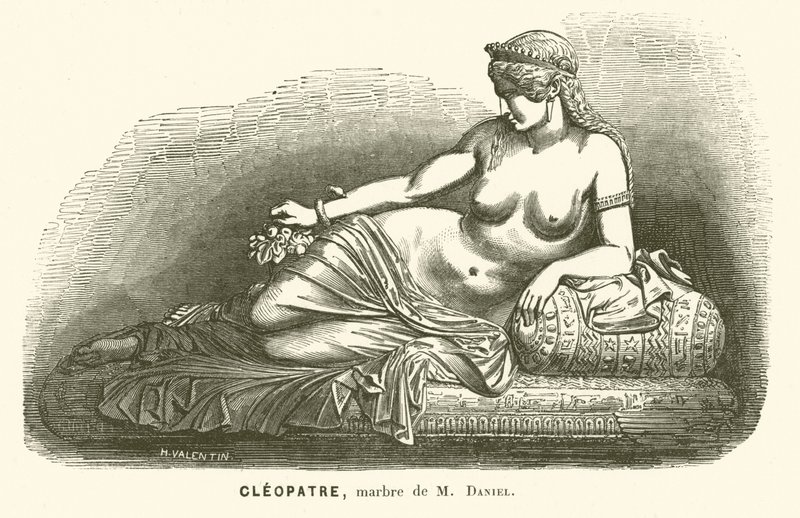 Statue of Cleopatra VII, last ruler of Ptolemaic Egypt, by Daniel by French School