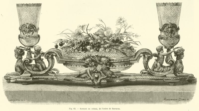 Crystal centerpiece from the Baccarat factory (engraving) by French School