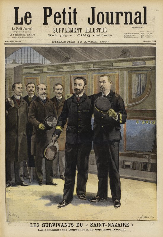 Survivors of the sinking of the Ville de Saint Nazaire, 1897 by French School