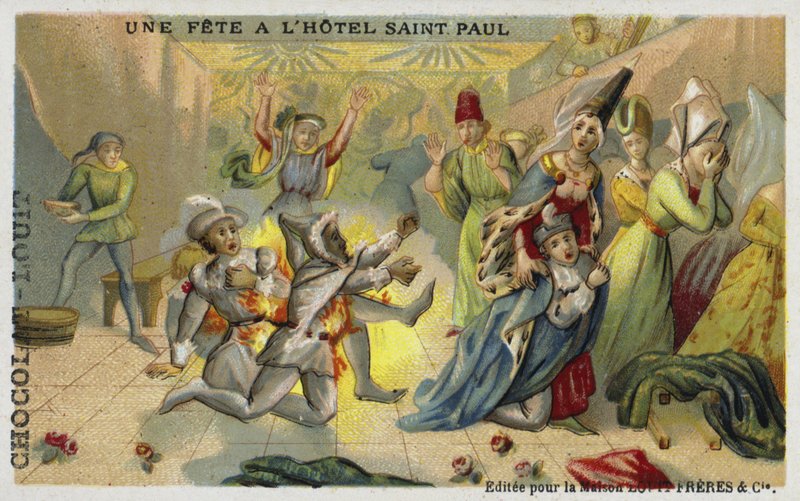 The Bal des Ardents, Hotel Saint Pol, Paris, 1393 by French School