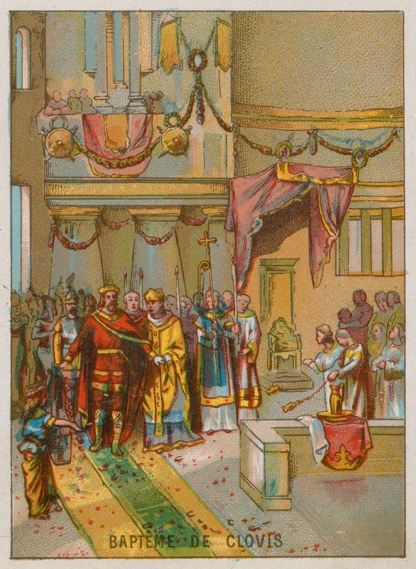 The Baptism of King Clovis by French School