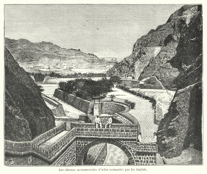 The Cisterns of Tawila, Aden, restored by the British by French School
