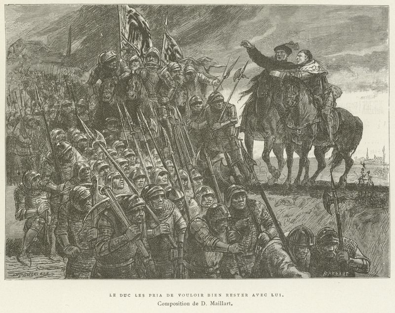 The Duke Begged Them to Remain with Him by French School