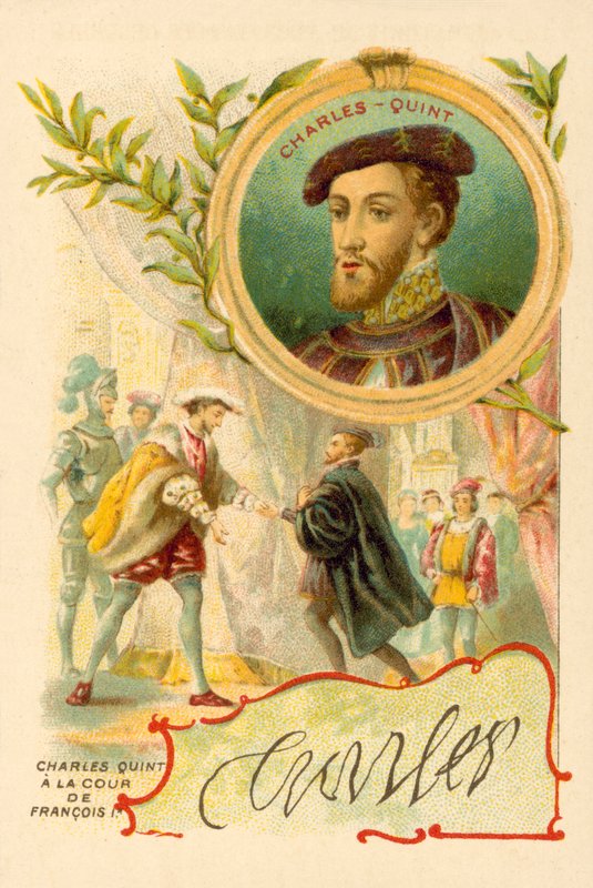 The Emperor Charles V at the Court of Francis I of France by French School