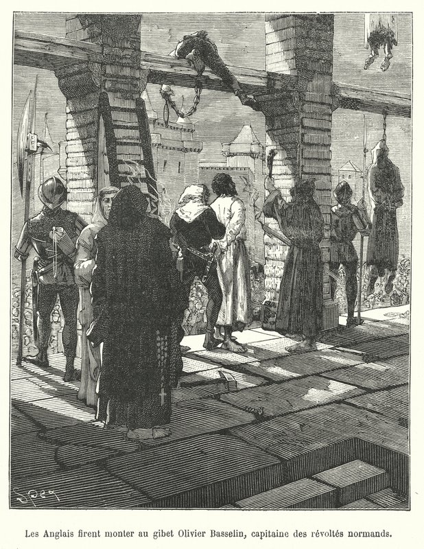The English preparing to execute Olivier Basselin, leader of the Norman revolt by French School