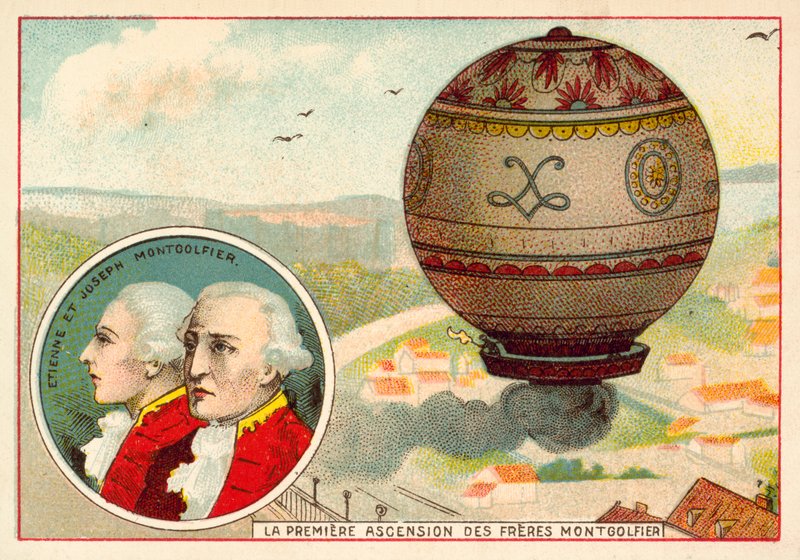 The Montgolfier Brothers First Balloon Ascent by French School