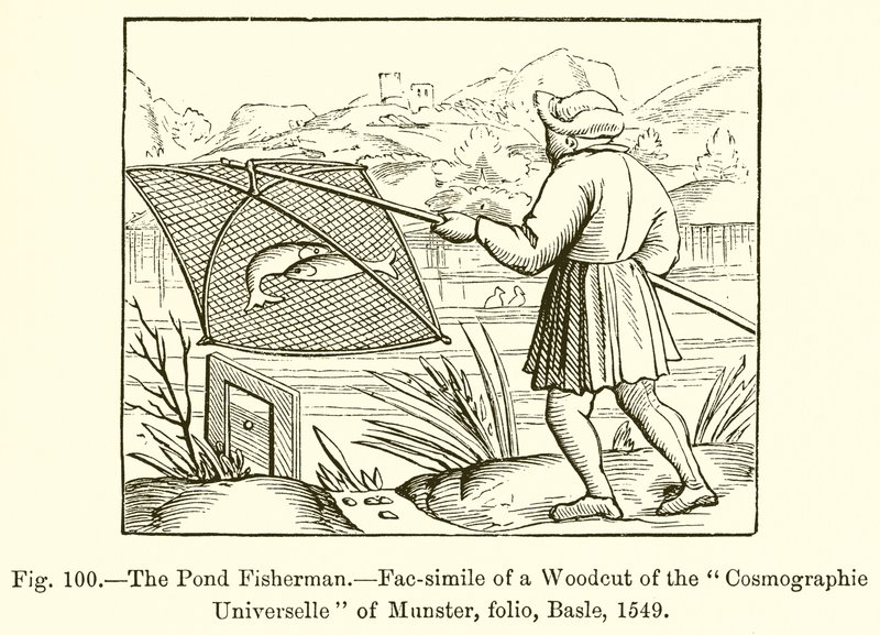 The Pond Fisherman by French School