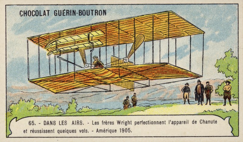 The Wright Brothers Perfecting the Flying Machine of Octave Chanute and Making Several Successful Flights, USA by French School